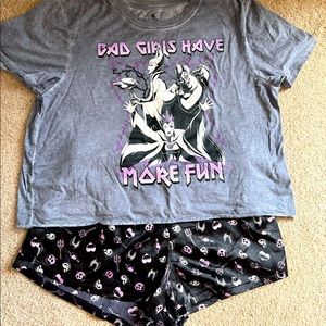 Disney Womens short pjs set. Bad girls have more fun. Size XL